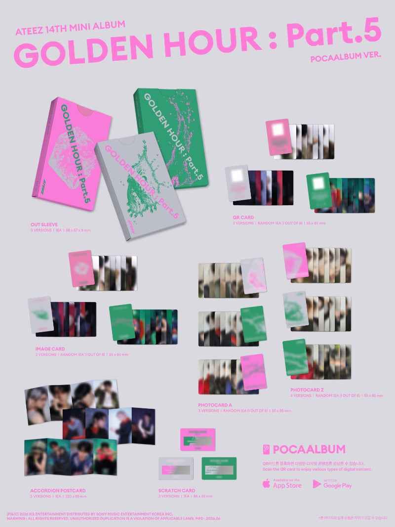 ATEEZ - GOLDEN HOUR : PART.5 14TH MINI ALBUM MAKESTAR GIFT POCAALBUM VER RANDOM