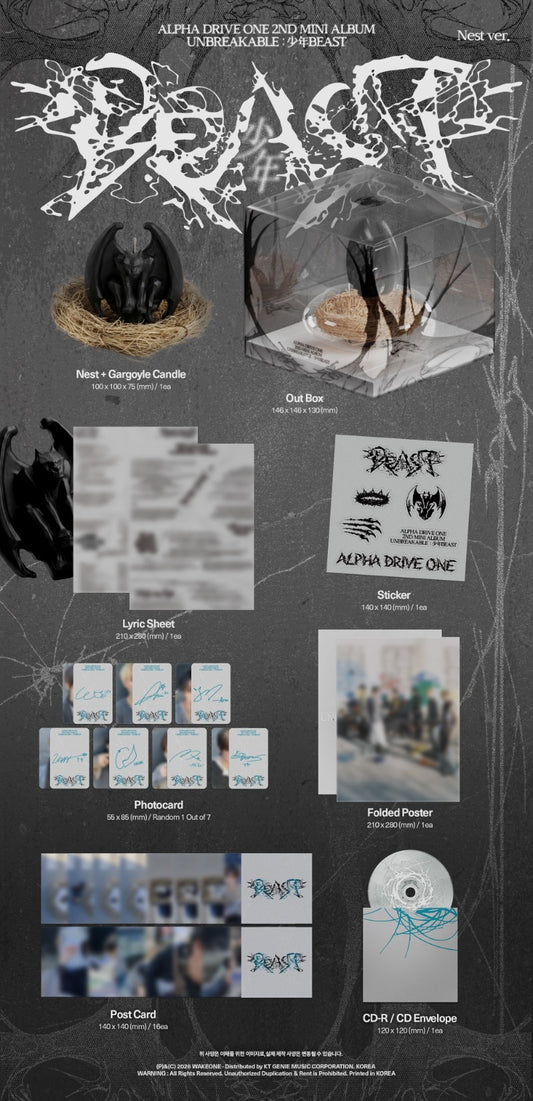 ALPHA DRIVE ONE 2nd Mini Album [UNBREAKABLE : 少年 BESAT] (Nest Ver.) (Limited Edition)