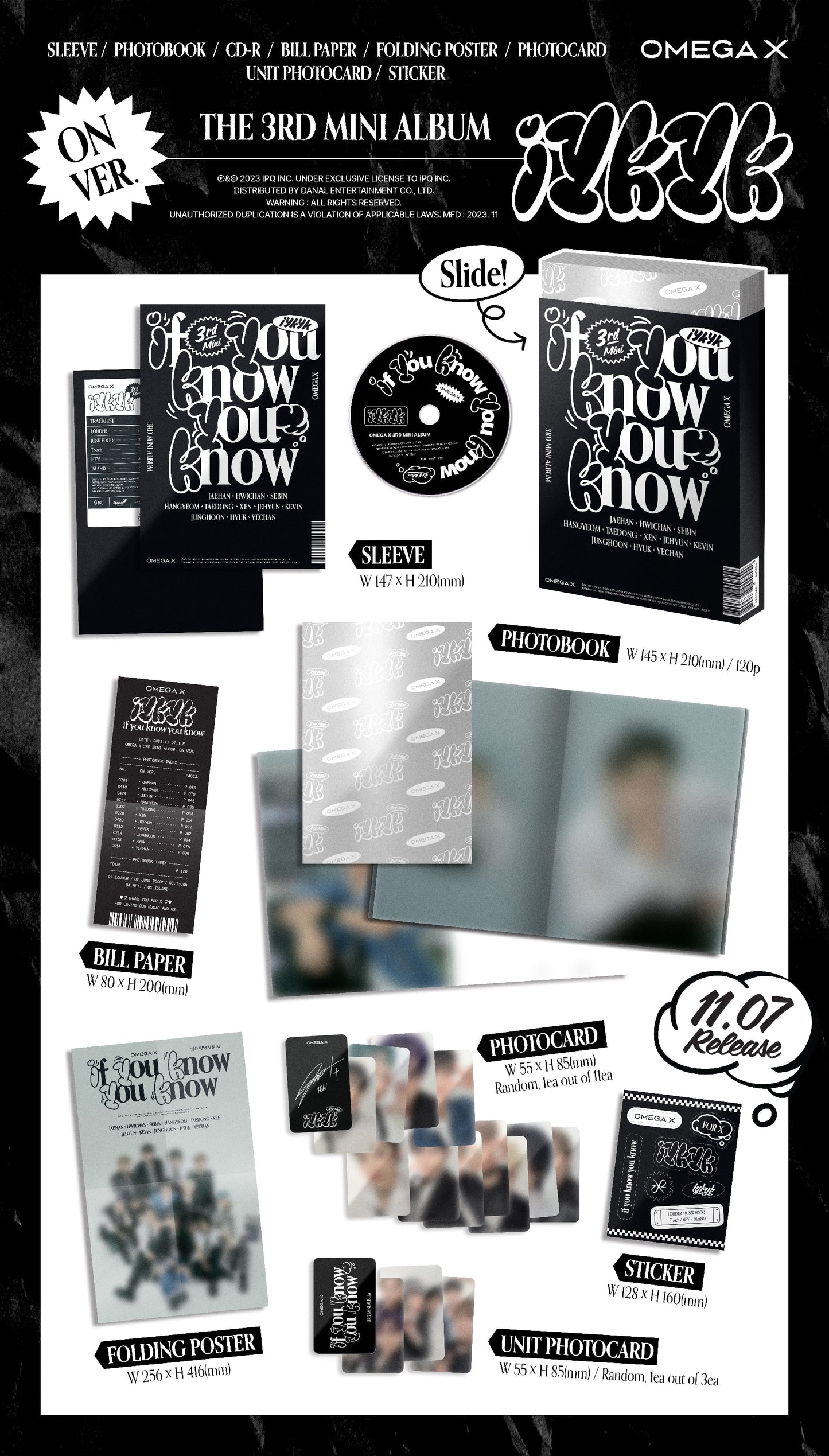 OMEGA X 3rd Mini Album [iykyk] (ON Ver. / OFF Ver.) (Random Ver.) - DalkomHarmony