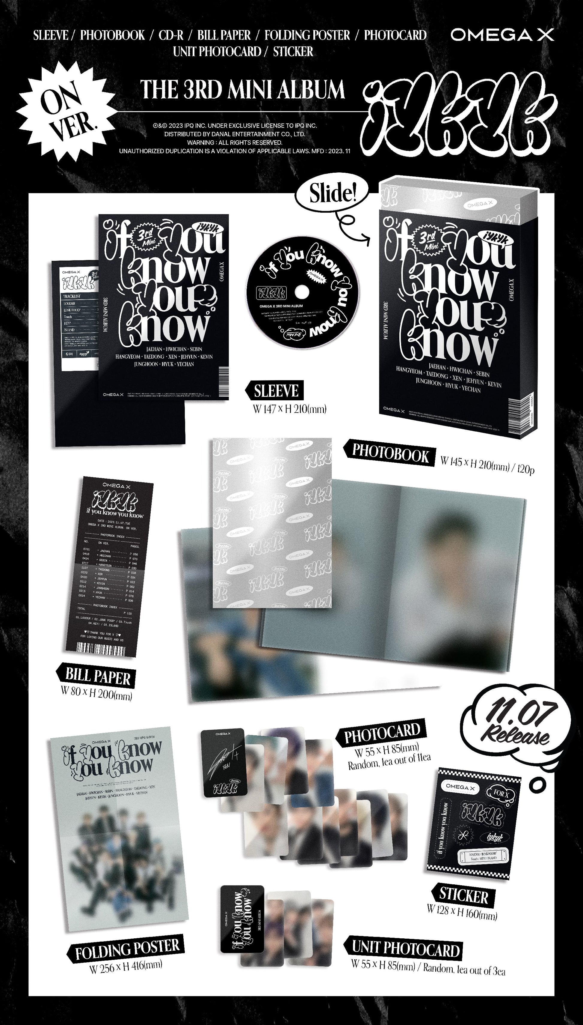 OMEGA X 3rd Mini Album [iykyk] (ON Ver. / OFF Ver.) (Random Ver.) - DalkomHarmony