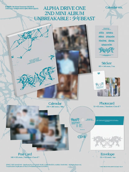 ALPHA DRIVE ONE 2nd Mini Album [UNBREAKABLE : 少年 BESAT] (Calendar Ver.)