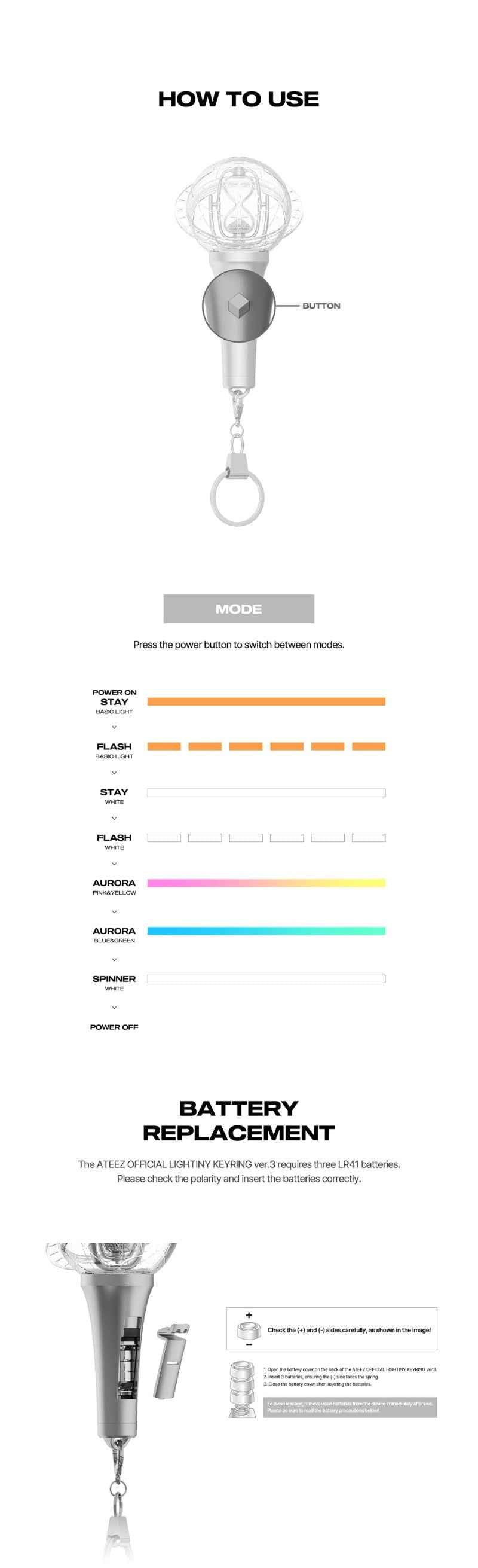 ATEEZ LIGHTINY KEYRING ver.3