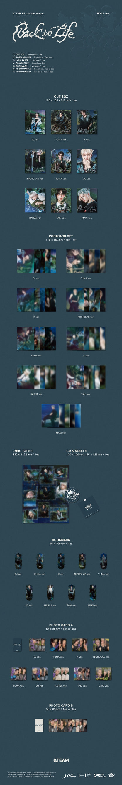 &TEAM - KR 1st Mini Album [Back to Life] ROAR Ver. - DalkomHarmony