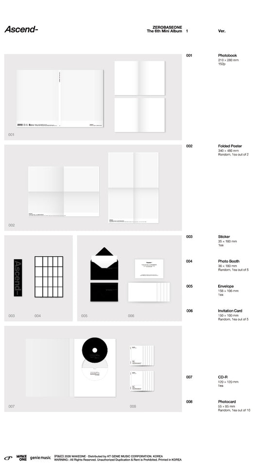 ZEROBASEONE 6th Mini Album [Ascend-] (Photobook Ver.) (1 Ver. & 10 Ver.) - DalkomHarmony