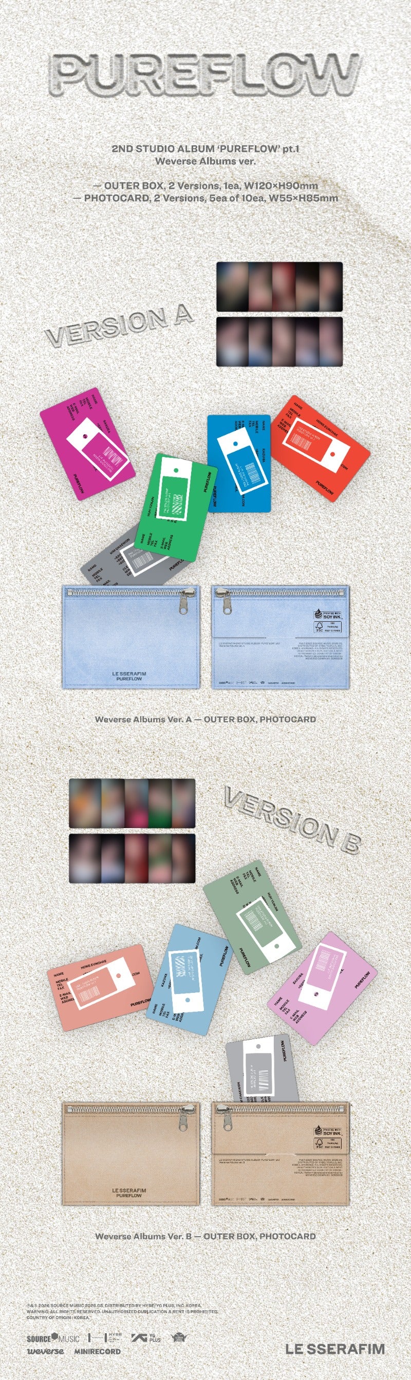 LE SSERAFIM 2nd Studio Album [PUREFLOW] pt.1 (Weverse Albums Ver.) - DalkomHarmony