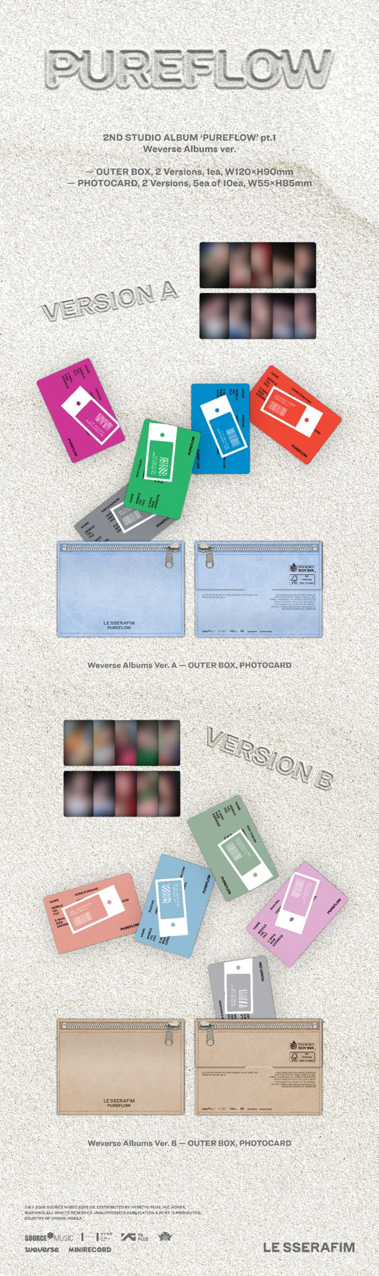 LE SSERAFIM 2nd Studio Album [PUREFLOW] pt.1 (Weverse Albums Ver.) - DalkomHarmony