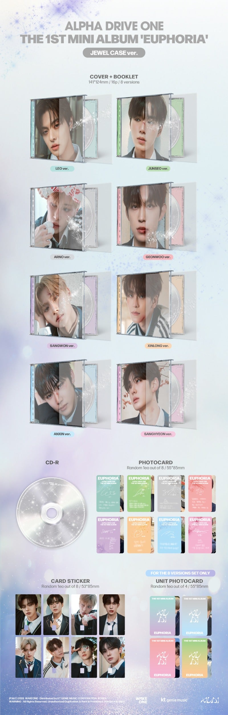 ALPHA DRIVE ONE 1st Mini Album [EUPHORIA] (JEWEL CASE Ver.) - DalkomHarmony