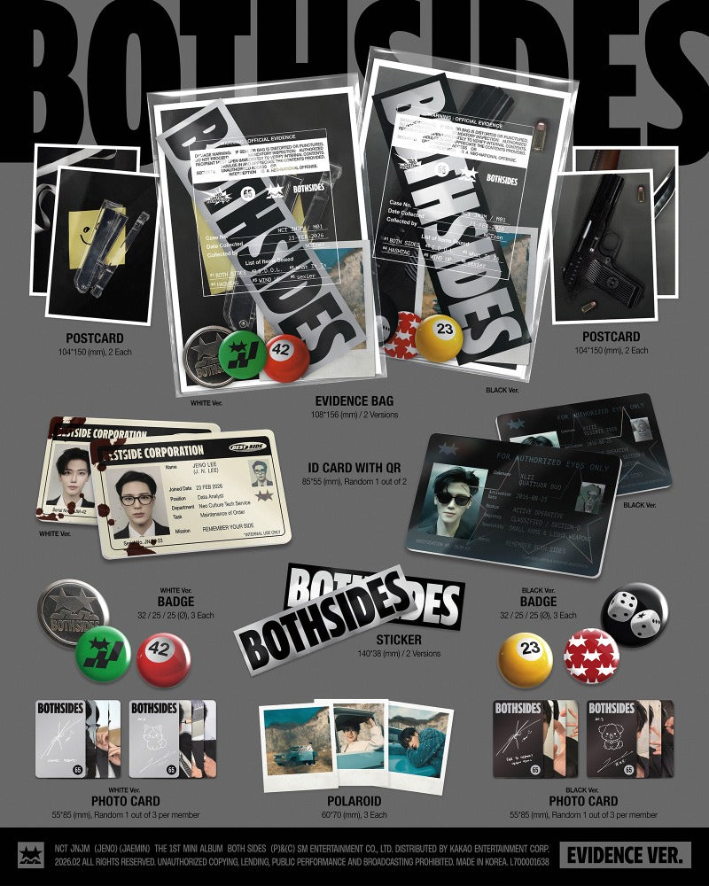 NCT JNJM 1st Mini Album [BOTH SIDES] (EVIDENCE Ver.) (WHITE Ver. / BLACK Ver.) - DalkomHarmony