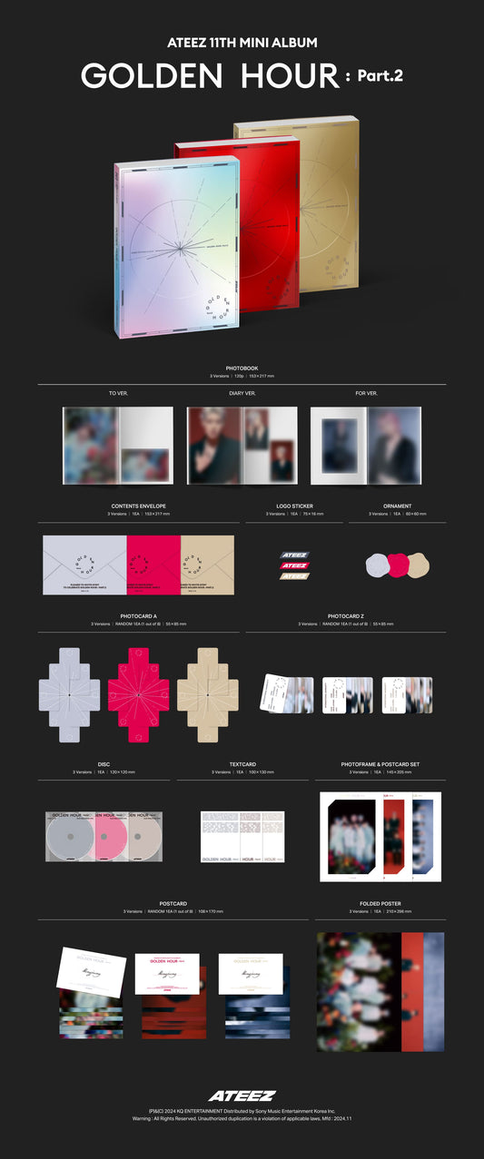 ATEEZ 11th Mini Album [GOLDEN HOUR : Part.2] (Random Ver.) - DalkomHarmony