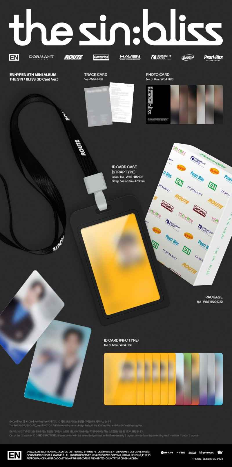 ENHYPEN 8th Mini Album [THE SIN : BLISS] (ID Card Ver.)