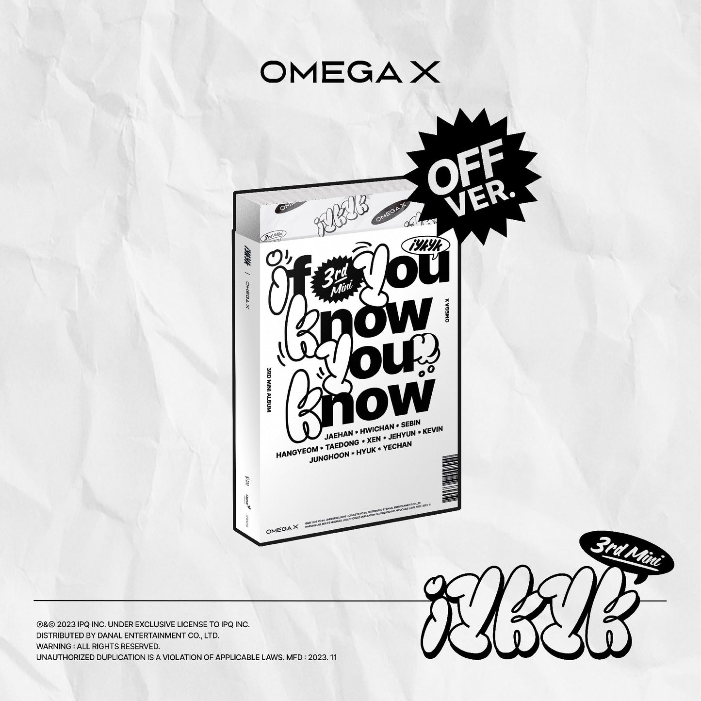 OMEGA X 3rd Mini Album [iykyk] (ON Ver. / OFF Ver.) (Random Ver.) - DalkomHarmony