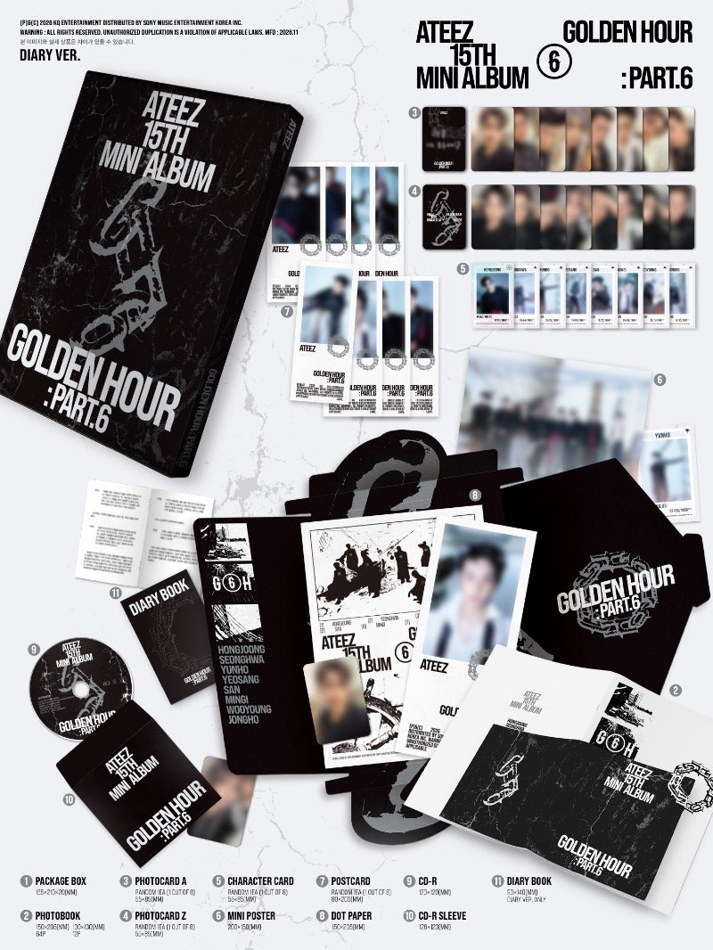 ATEEZ 15TH MINI ALBUM [GOLDEN HOUR : Part.6]