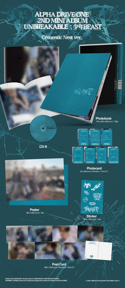 ALPHA DRIVE ONE 2nd Mini Album [UNBREAKABLE : 少年 BESAT] (Cementic Nest Ver.)