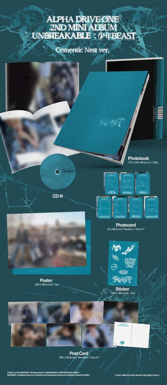 ALPHA DRIVE ONE 2nd Mini Album [UNBREAKABLE : 少年 BESAT] (Cementic Nest Ver.)