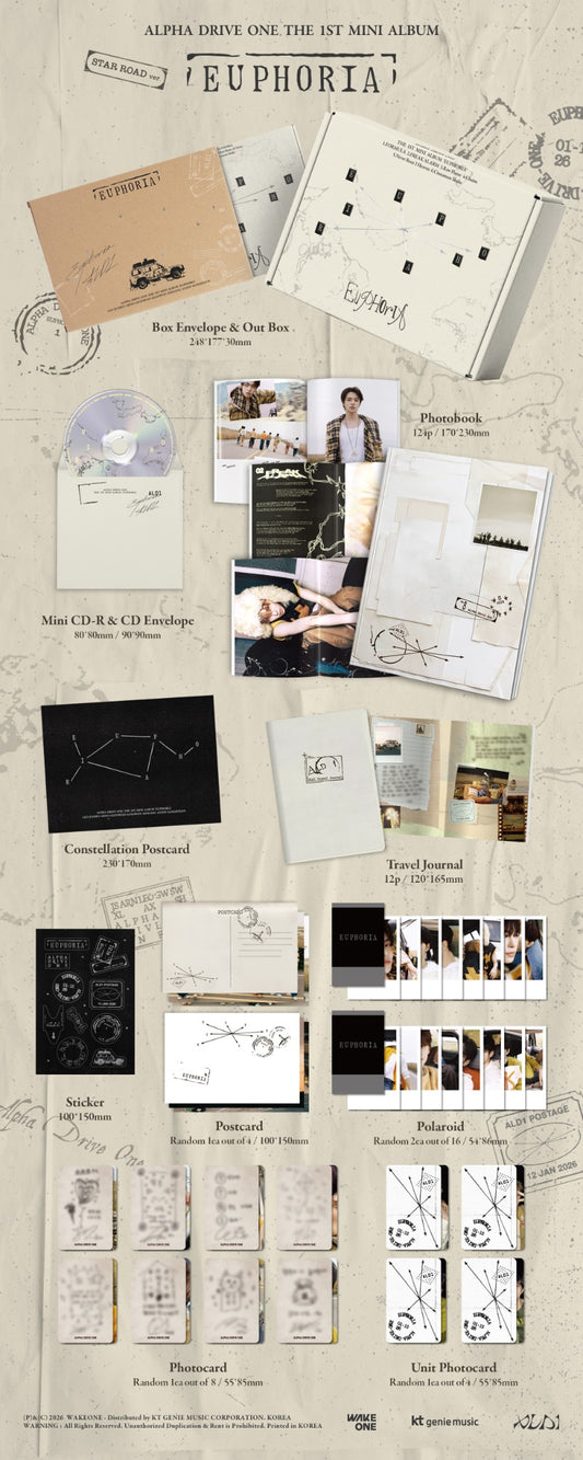 ALPHA DRIVE ONE 1st Mini Album [EUPHORIA] (STAR ROAD Ver.) - DalkomHarmony