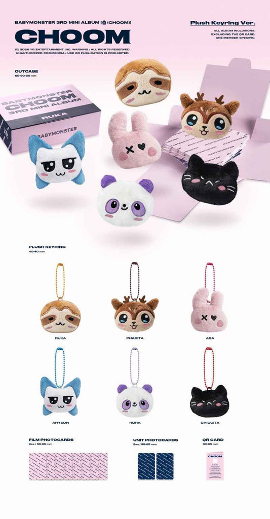 BABYMONSTER 3rd Mini Album [CHOOM] (Plush Keyring Ver.)