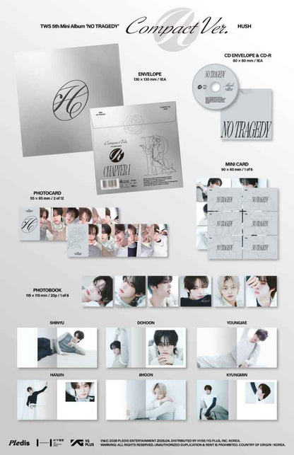 TWS 5th Mini Album [NO TRAGEDY] (COMPACT Ver.) (HUSH) (Random Ver.)