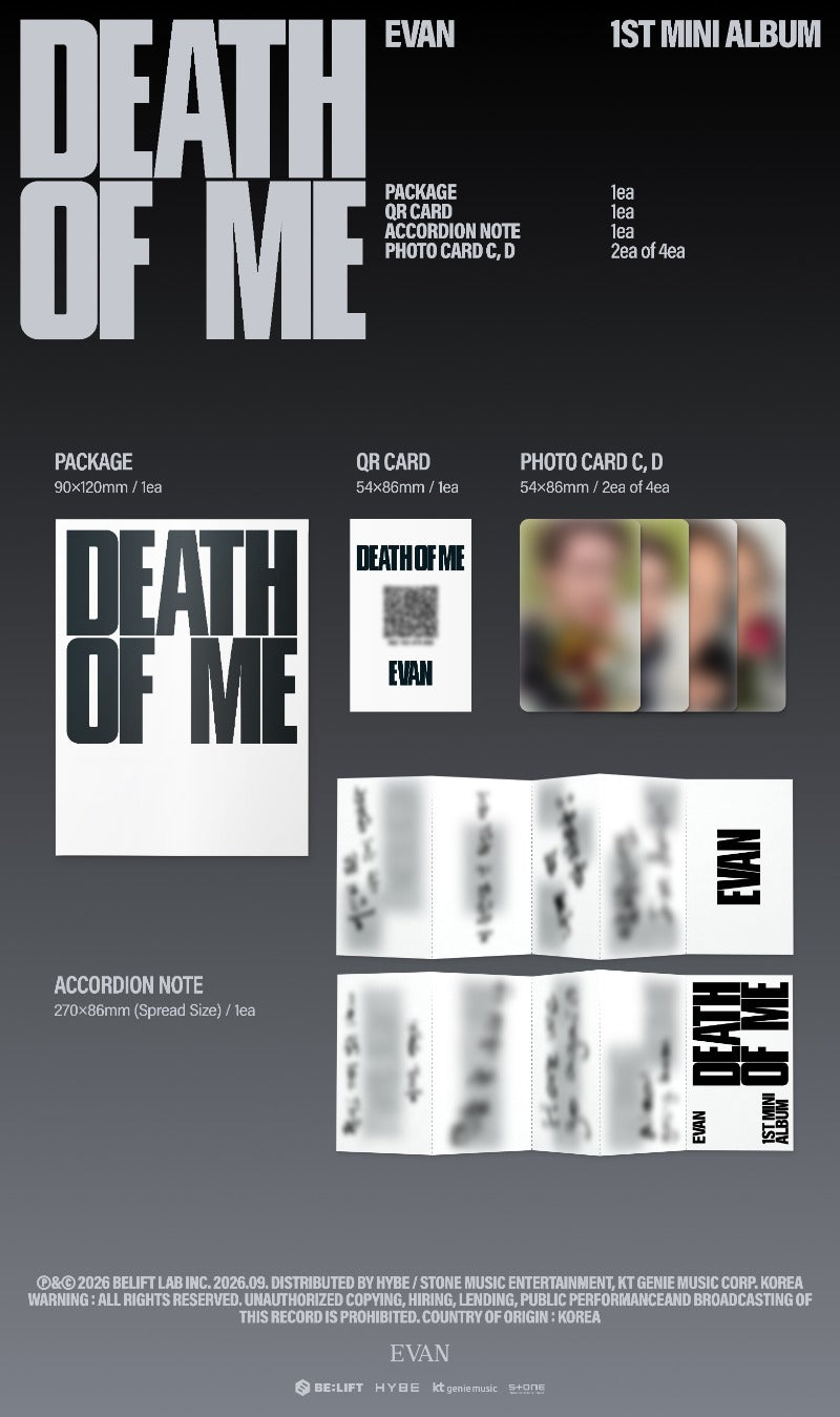EVAN 1st Mini Album [DEATH OF ME] (Weverse Albums Ver.)