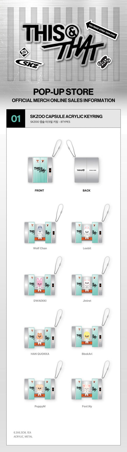 Stray Kids MD [THIS & THAT POP-UP STORE] SKZOO CAPSULE ACRYLIC KEYRING
