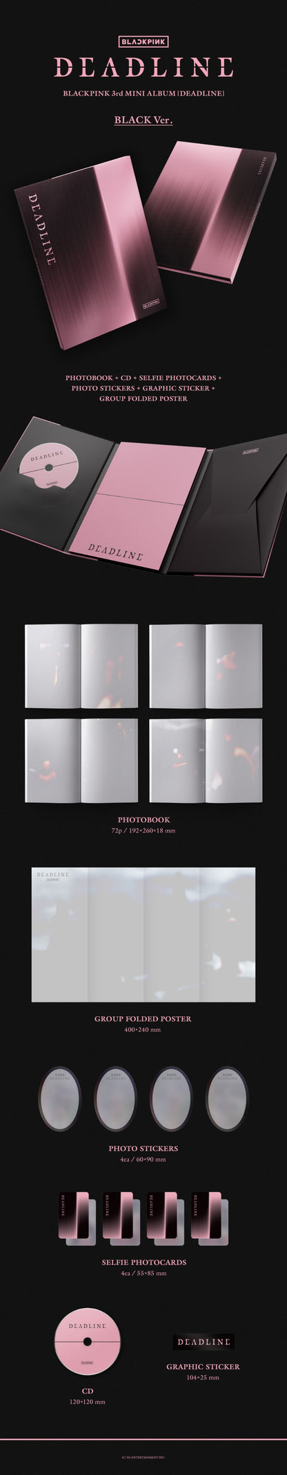 BLACKPINK 3rd Mini Album [DEADLINE] (BLACK Ver. / PINK Ver.) | POB - DalkomHarmony