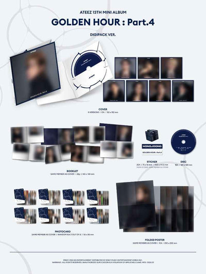ATEEZ 13th Mini Album [GOLDEN HOUR : Part.4] (Digipack Ver.) (Copy)
