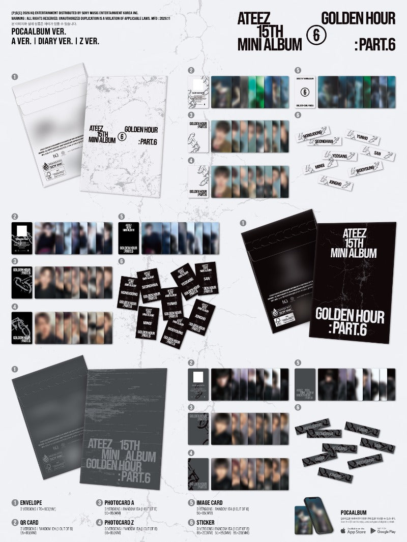 ATEEZ 15TH MINI ALBUM [GOLDEN HOUR : Part.6] (POCAALBUM)