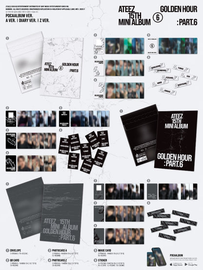 ATEEZ 15TH MINI ALBUM [GOLDEN HOUR : Part.6] (POCAALBUM)