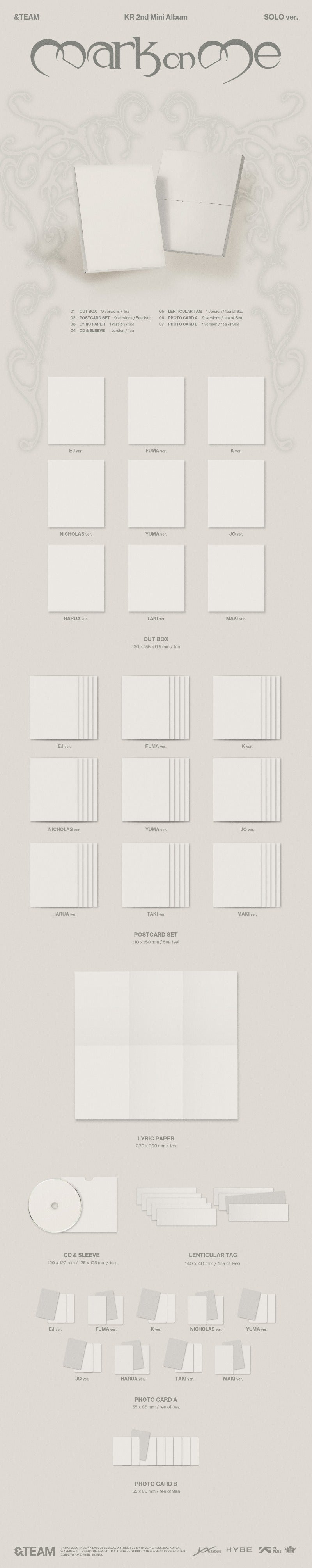 &TEAM KR 2nd Mini Album [Mark on Me] (SOLO Ver.)