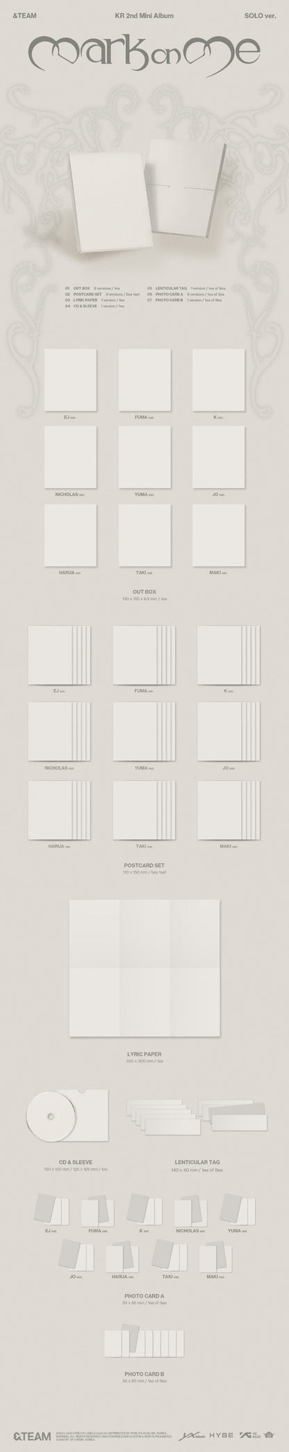 &TEAM KR 2nd Mini Album [Mark on Me] (SOLO Ver.)