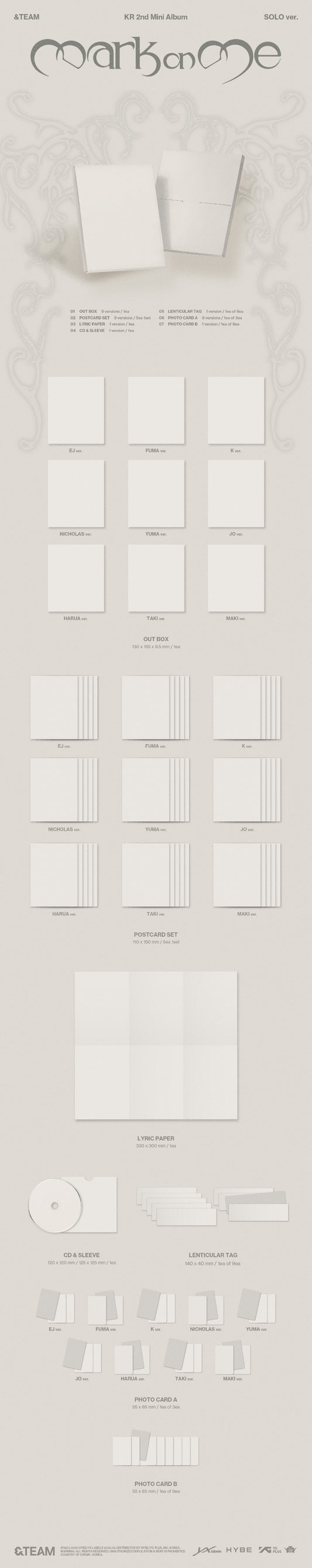 &TEAM KR 2nd Mini Album [Mark on Me] (SOLO Ver.)