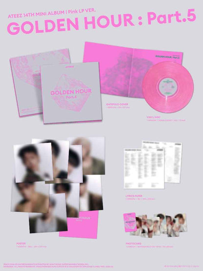 ATEEZ 14th Mini Album [GOLDEN HOUR : Part.5] (Pink LP Ver.)