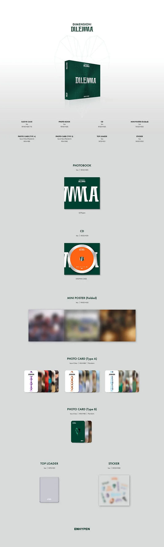 ENHYPEN 1st Album [DIMENSION : DILEMMA] (ESSENTIAL Ver.) - DalkomHarmony