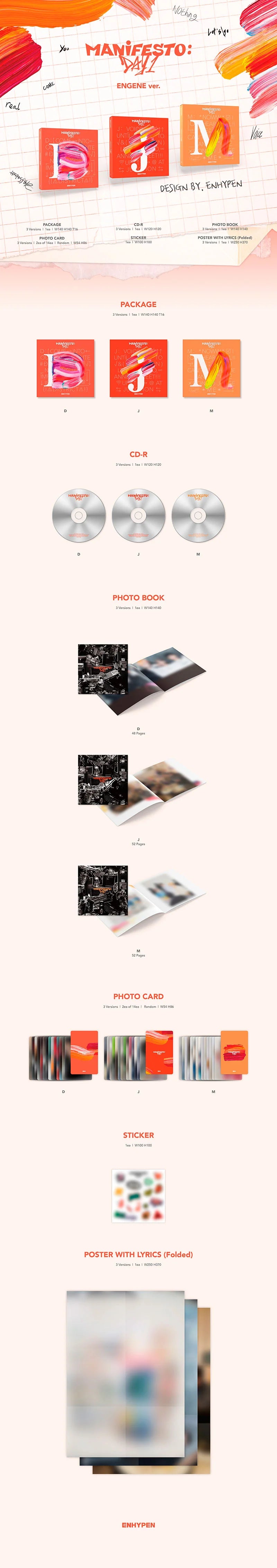 ENHYPEN 3rd Mini Album [MANIFESTO : DAY 1] (ENGENE Ver.) - DalkomHarmony