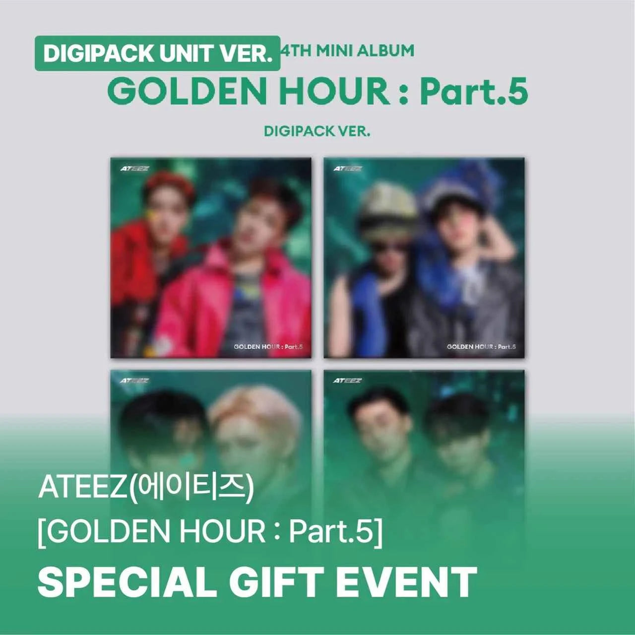 ATEEZ - GOLDEN HOUR : PART.5 14TH MINI ALBUM SOUNDWAVE GIFT DIGIPACK UNIT VER RANDOM