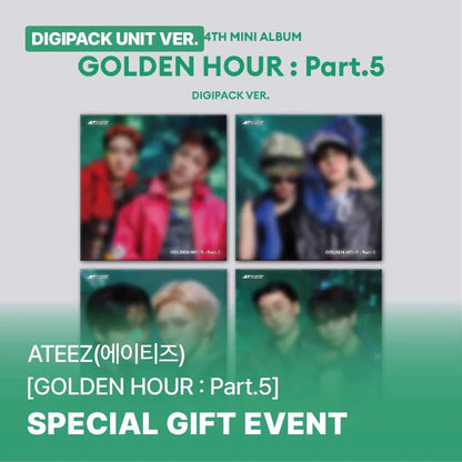 ATEEZ - GOLDEN HOUR : PART.5 14TH MINI ALBUM SOUNDWAVE GIFT DIGIPACK UNIT VER RANDOM