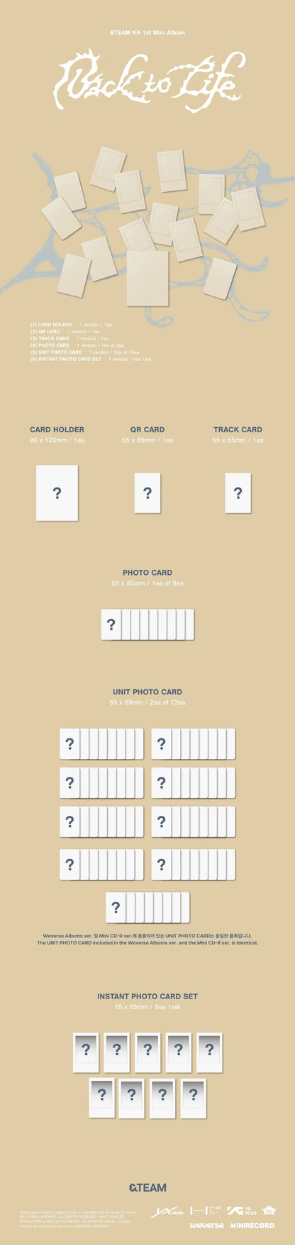&TEAM - KR 1st Mini Album [Back to Life] Photocard Box (Weverse Albums Ver.)