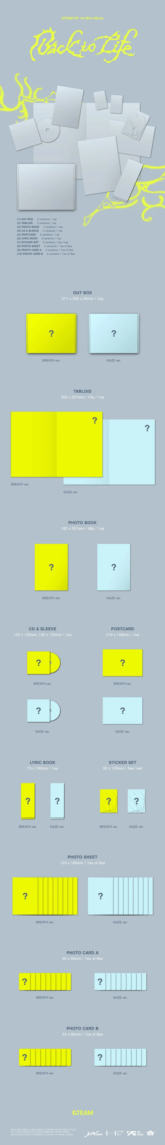 &TEAM - KR 1st Mini Album [Back to Life] Standard Ver.