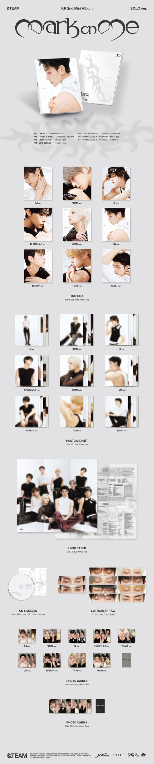 &TEAM KR 2nd Mini Album [Mark on Me] (SOLO Ver.)