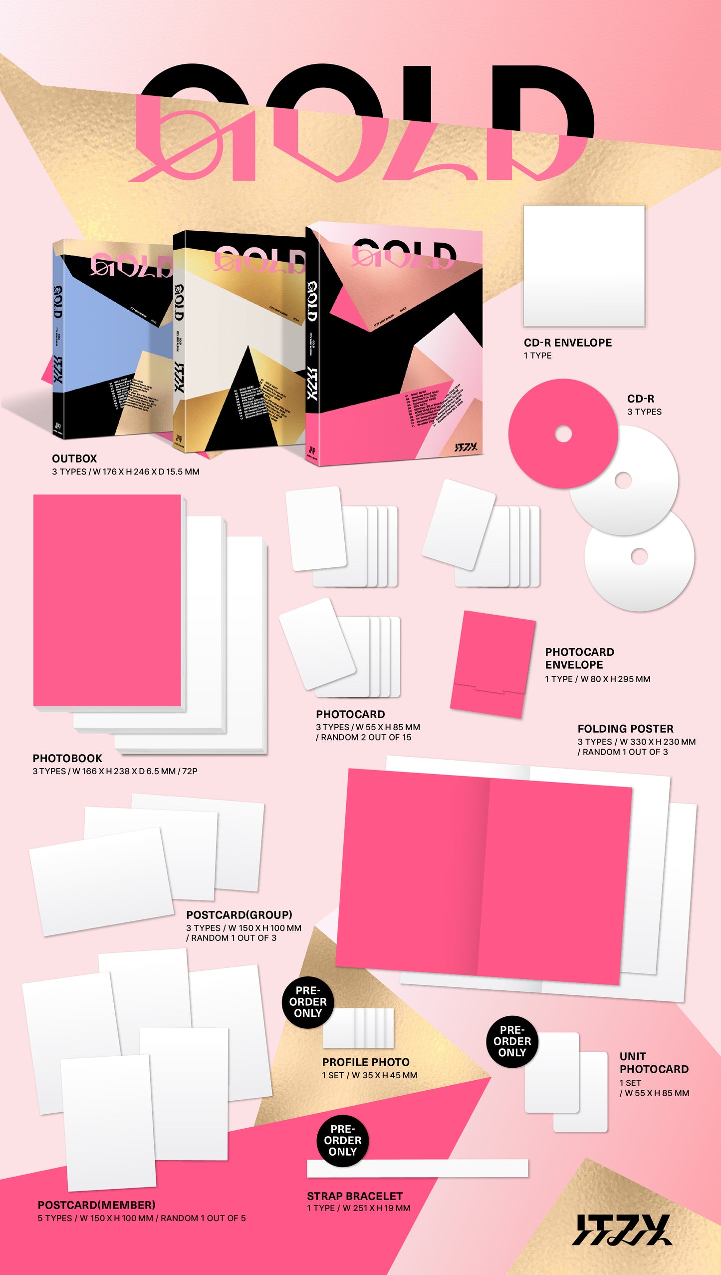 ITZY 9th Mini Album [GOLD] (STANDARD VER.) (LIGHT GOLD Ver. / DEEP GOLD Ver. / ROSE GOLD Ver.)