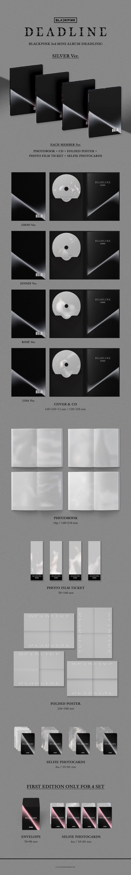BLACKPINK 3rd Mini Album [DEADLINE] (SILVER Ver.) | POB - DalkomHarmony
