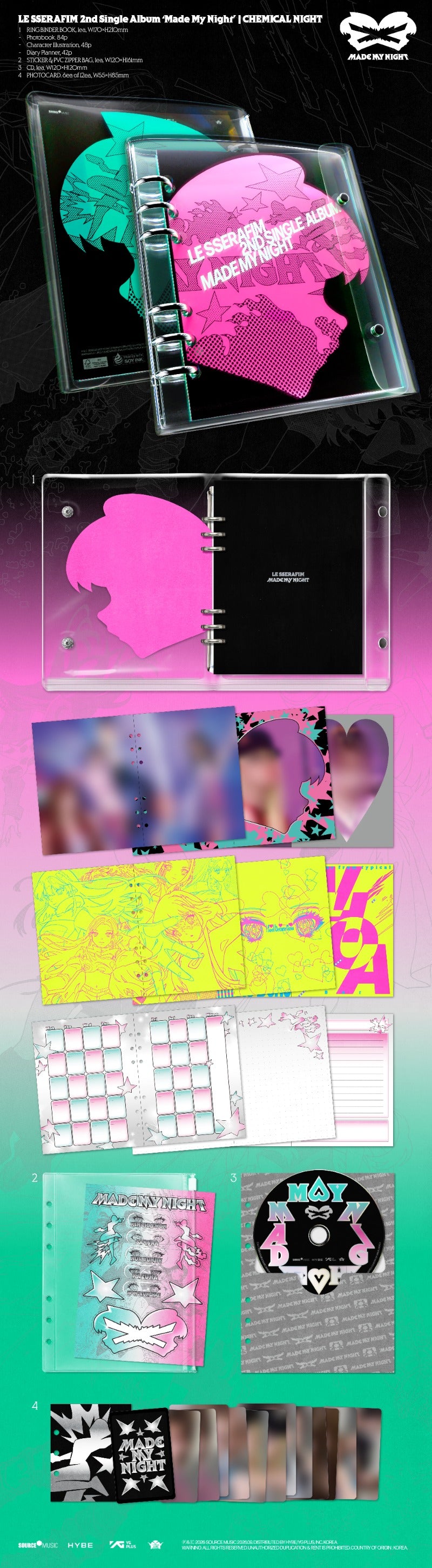 LE SSERAFIM [WEVERSE GIFT] 2nd Single Album [Made My Night] (CHEMICAL NIGHT Ver.)