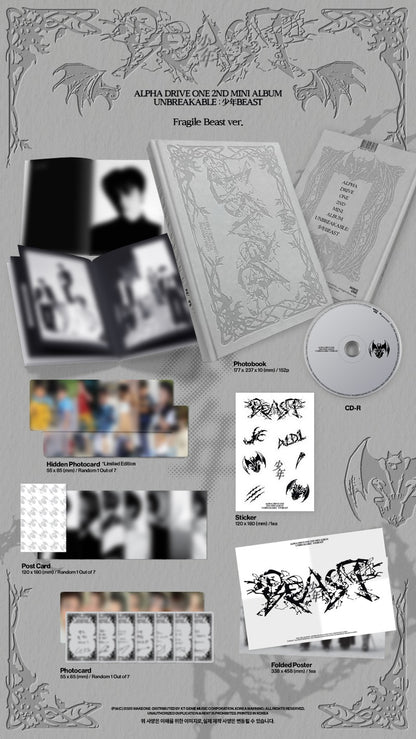 ALPHA DRIVE ONE 2nd Mini Album [UNBREAKABLE : 少年 BESAT] (Fragile Beast Ver.)