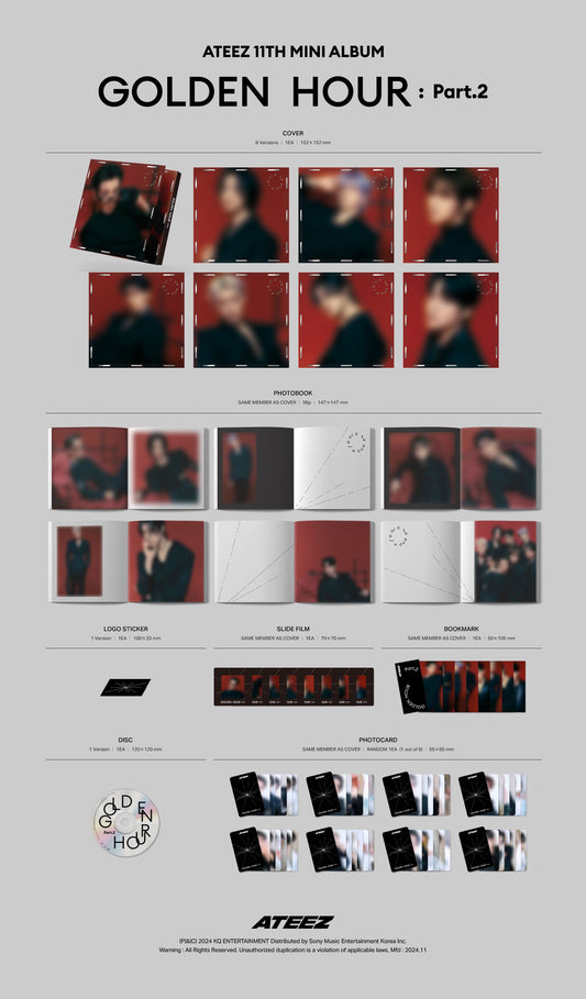 ATEEZ 11th Mini Album [GOLDEN HOUR : Part.2] (Digipack Ver.) (Random Ver.) - DalkomHarmony