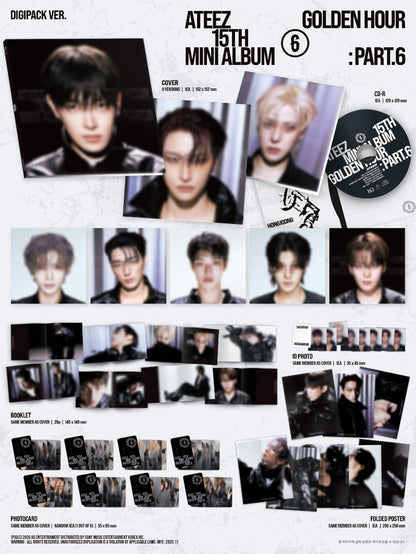 ATEEZ [TOKTOQ GIFT] 15TH MINI ALBUM [GOLDEN HOUR : Part.6] (DIGIPACK VER.)