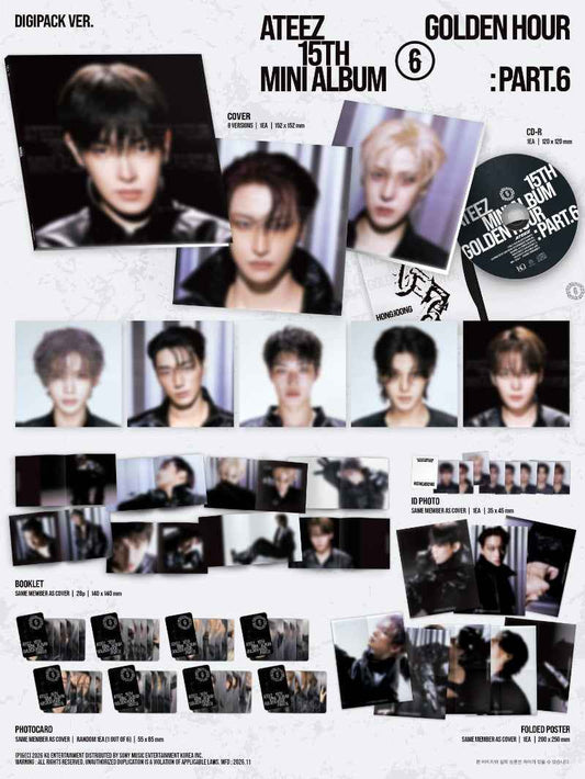 ATEEZ 15TH MINI ALBUM [GOLDEN HOUR : Part.6] (DIGIPACK VER.)