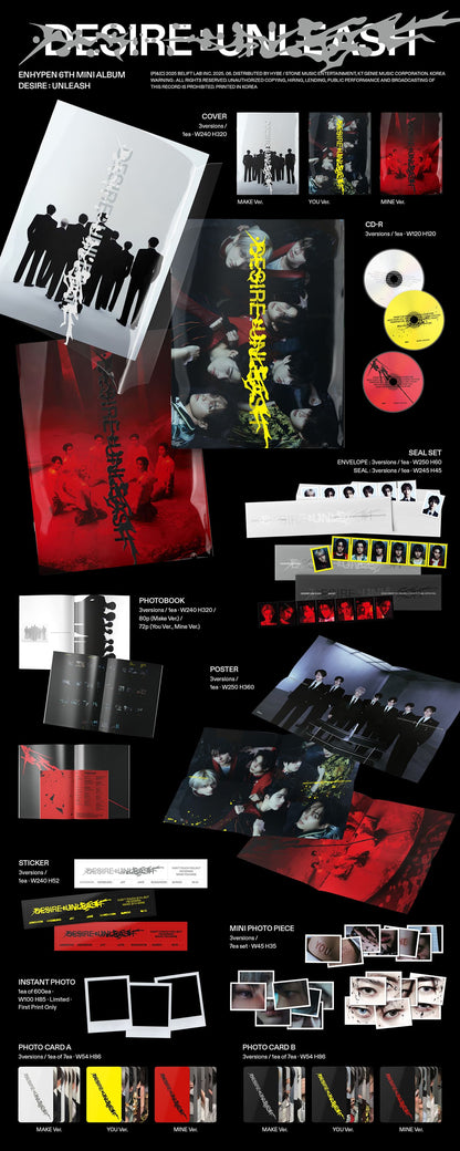 ENHYPEN 6th Mini Album [DESIRE : UNLEASH] Standard Ver. (Random) - DalkomHarmony
