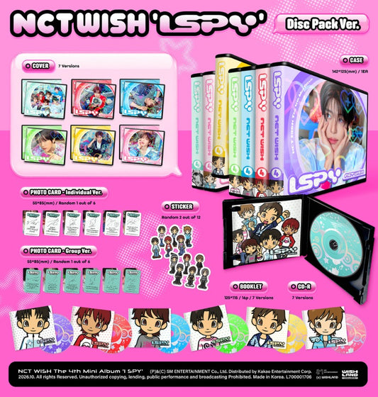 NCT WISH [APPLEMUSIC Gift] 4th Mini Album [I SPY] (Disc Pack Ver.) [RANDOM] - DalkomHarmony