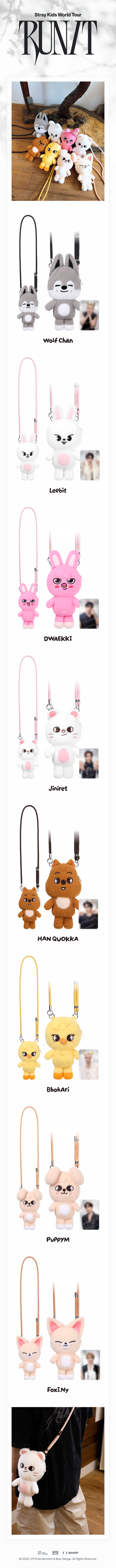 Stray Kids MD [RUN IT] SKZOO PLUSH CROSS BAG