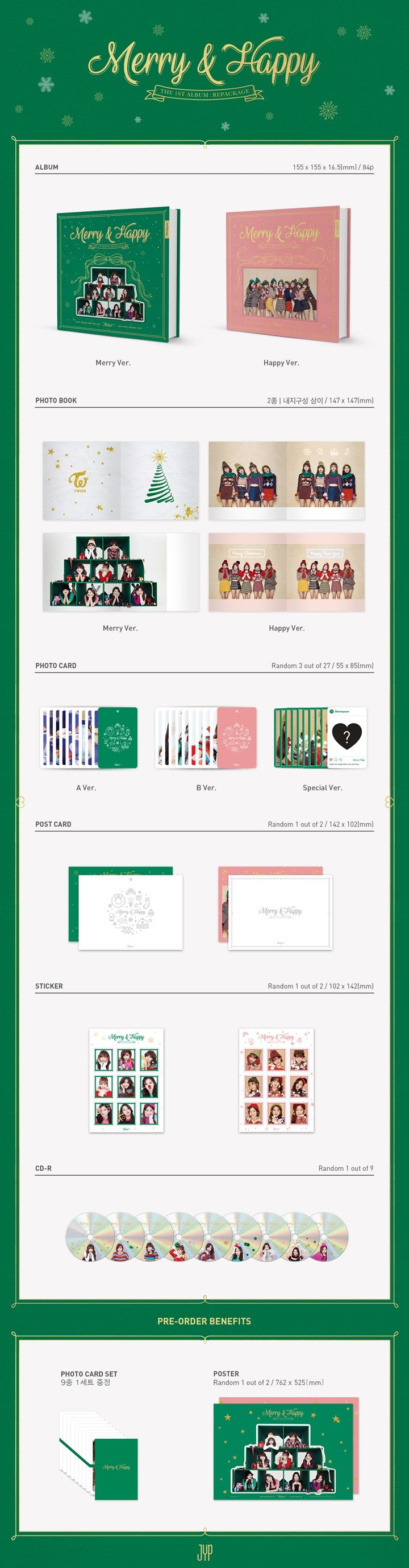 TWICE The 1st Album Repackage [Merry & Happy] (Random ver.)