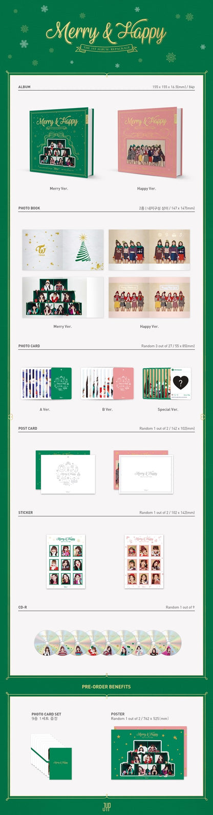 TWICE The 1st Album Repackage [Merry & Happy] (Random ver.)